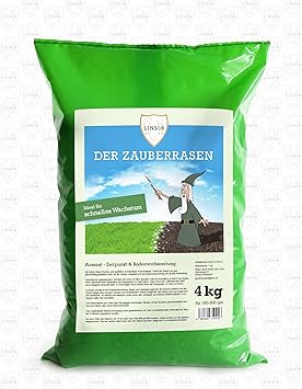 Original Linsor *Zauberrasen* 4kg Hochqualitativer schnellwachsender Rasensamen | Saatgut die ihrem Garten Qualität bietet | 