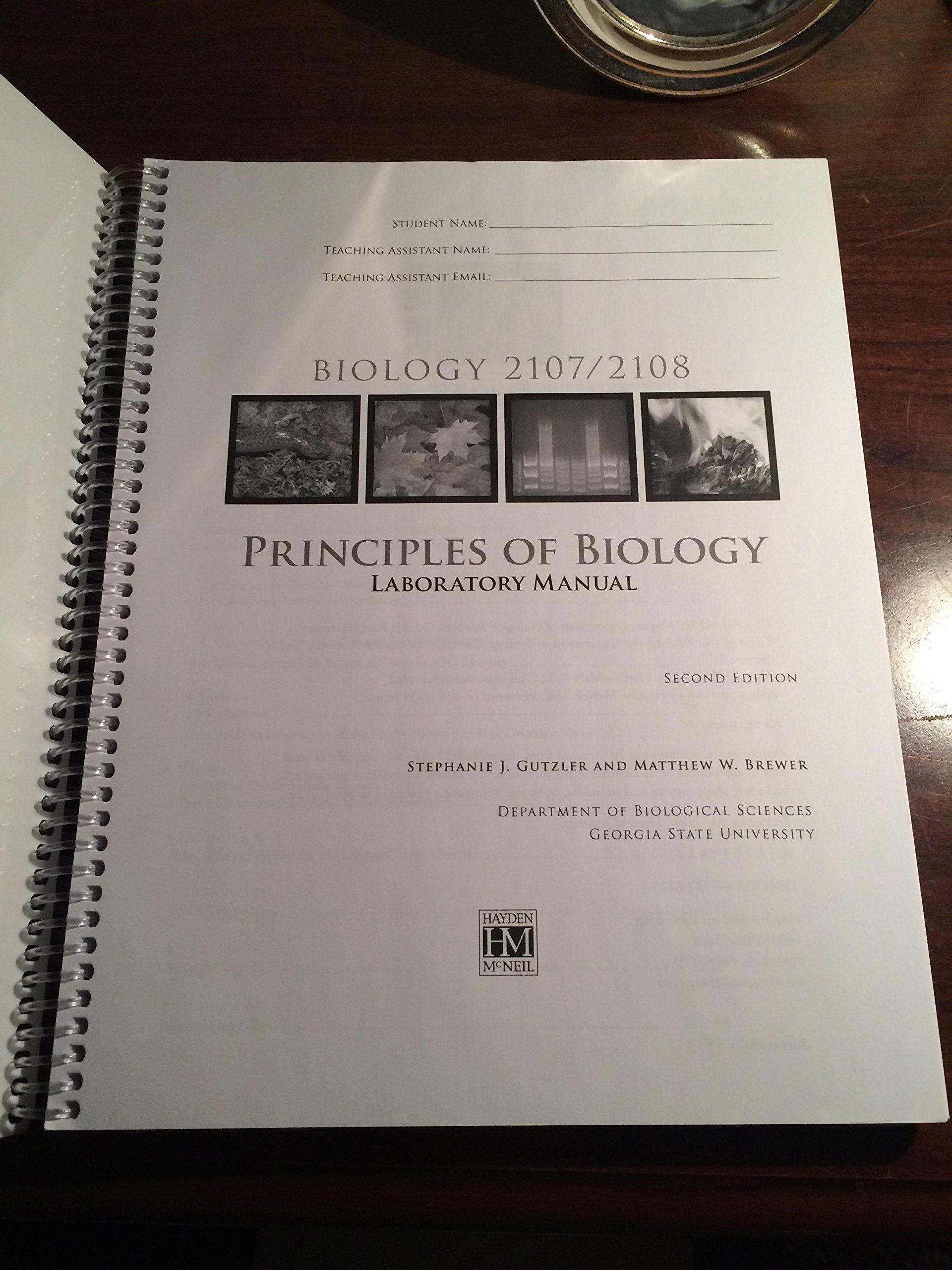 Principles of Biology Biol 2107/2108 Laboratory Manual Pilot Edition  Georgia State University: Gutzler: 9780738049304: Amazon.com: Books