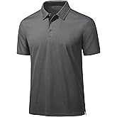 MAGCOMSEN Mens Polo Shirts Short Sleeve Lightweight Moisture Wicking Golf Polos 3 Buttons Performance Collared Shirt Men