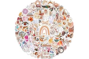 DWAVELE Boho Stickers, 100pcs Cute Aesthetic Stickers for Water Bottles, Waterproof Vinyl Stickers for Laptop, Scrapbook, Guitar, Decorative Gifts for Adults, Kids, Teens