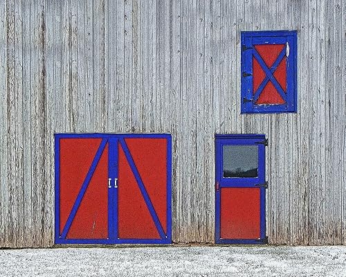 Amazon Com Barn With Red Blue Weathered Gray Barn Photo With A