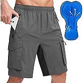 Bikewa Men's Mountain Bike Shorts 3D Padded Loose-fit Biking Riding Cycling Bicycle Biker Shorts Zipper Pockets