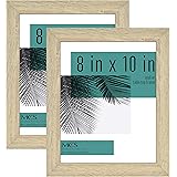 MCS Studio Gallery 8x10 Picture Frame Natural Woodgrain, Vertical & Horizontal Wall Hanging & Easel for Tapletop Display, Rectangle Photo Frame for Photos, Posters & Art Prints (2-Pack)