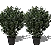 （Set of 2） Large Supersize Tree - 42Inch/3.5 Foot Outdoor,Indoor Artificial Boxwood Plant Topiary Garden Torch Shaped Topiary Artificial Topiaries Bushes Potted Fake Plants Company Home Office Decor