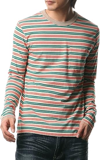 Amazon Co Jp Salt Pepper マルチボーダーロンt メンズ 服 ファッション小物