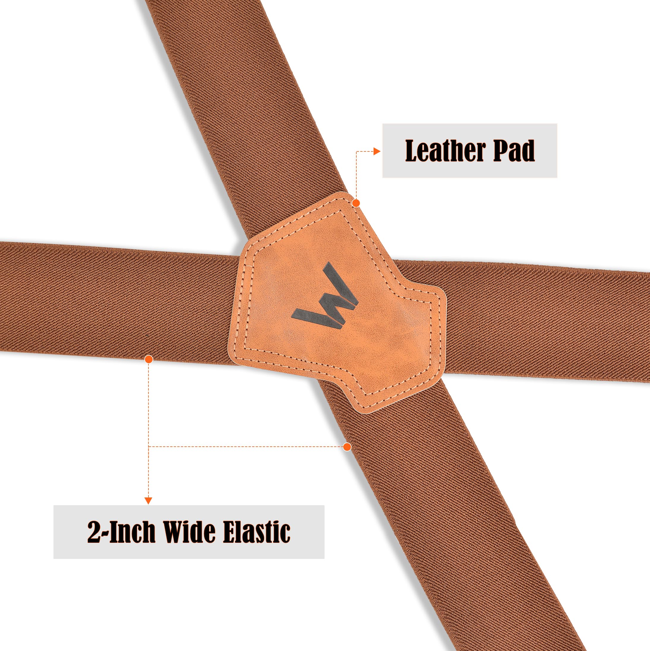 WELKINLAND Heavy-Duty 2Inch-Wide Full-Elastic Work Suspender For Jeans