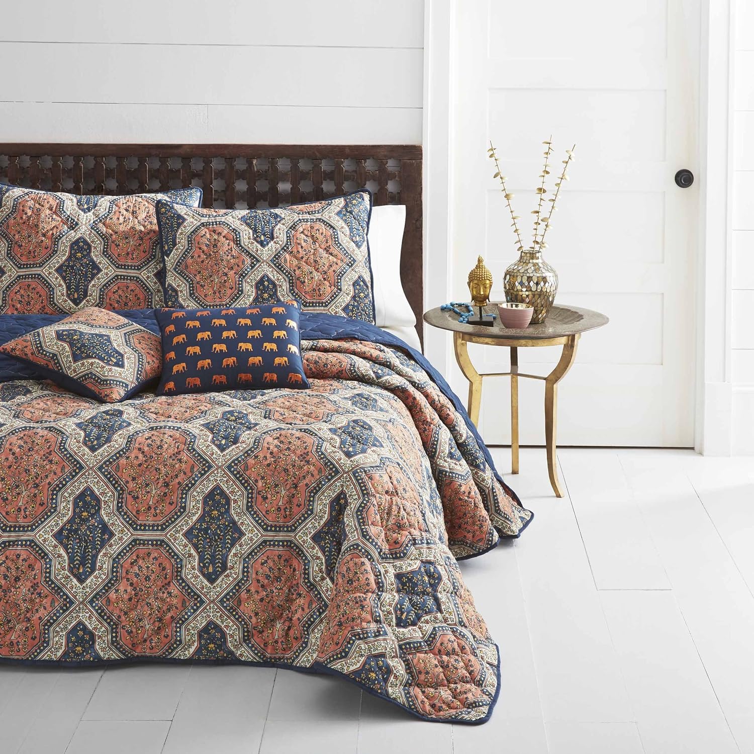 Azalea Skye Rhea Quilt Set, Full/Queen, Bright Orange