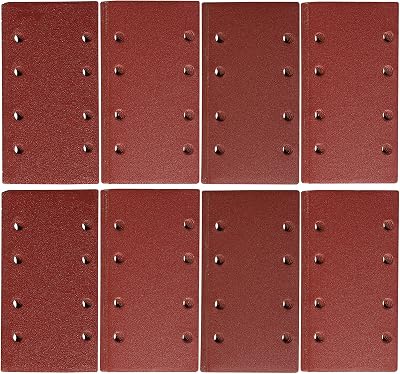 STE BRUAM 48 Pcs Sanding Pads 93x185mm Square Hook & Loop Assorted Grits 40-400