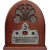 Crosley CR32D-PA Cathedral Retro AM/FM Tabletop Radio with Bluetooth Receiver and CD Player, Paprika
