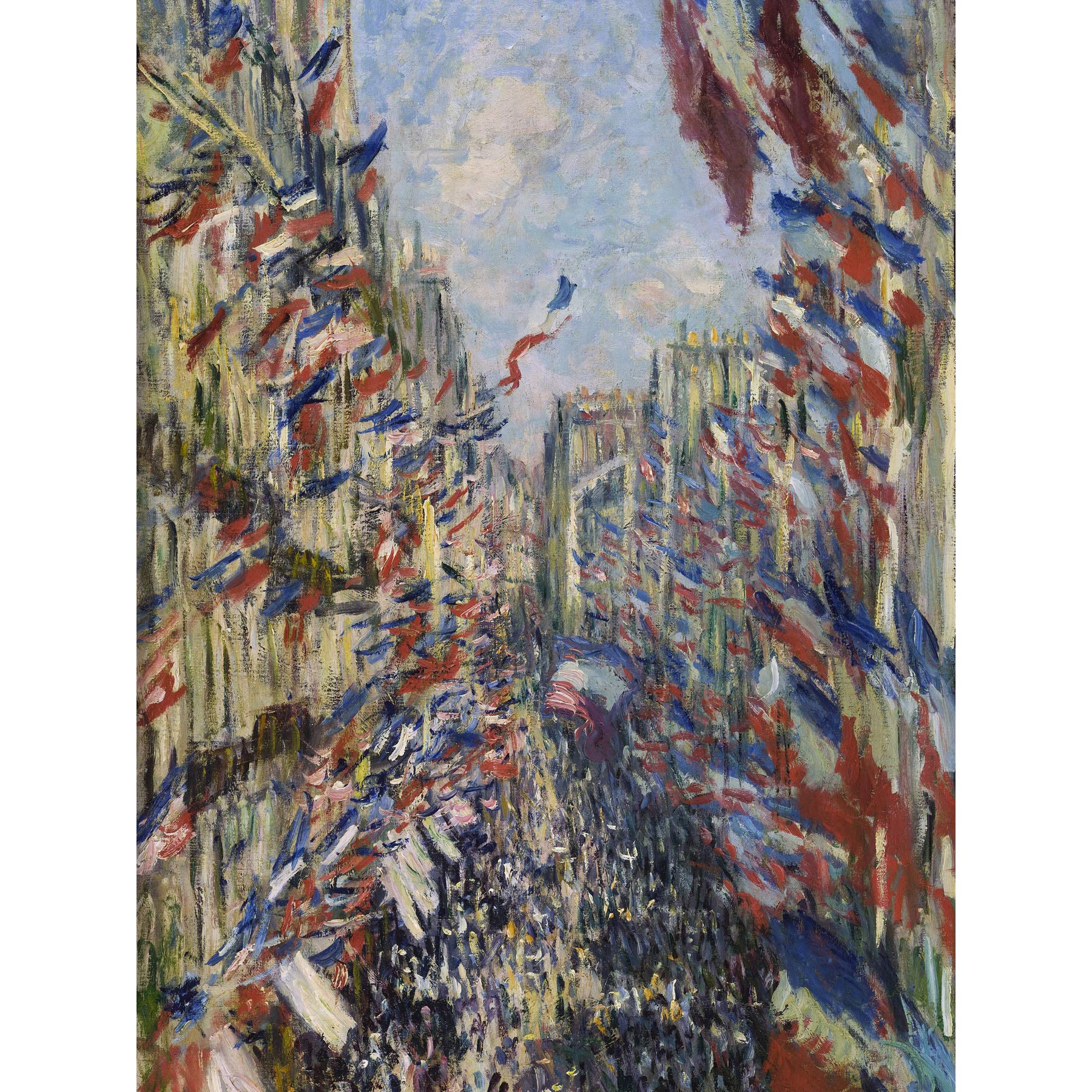 Claude Monet The Rue Montorgueil In Paris Large Wall Art Print Canvas Premium Poster Mural