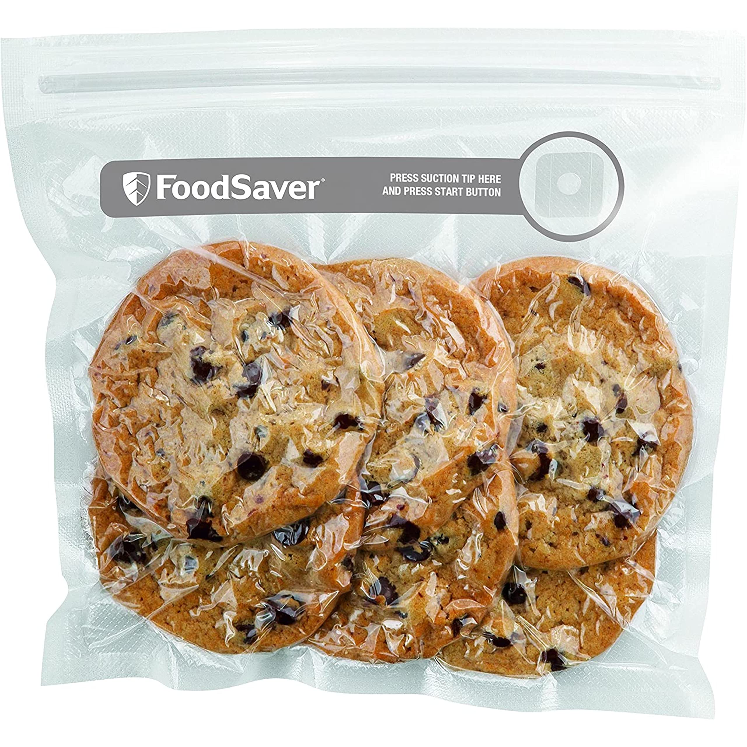 FoodSaver Reusable Vacuum Zipper Bags | 950 ml | For FoodSaver Food Vacuum Sealers | BPA-Free | 26 Count