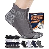 Pembrook Ankle Compression Socks for Women & Men - 4 Pairs | Sports Running Compression Socks | Athletic Ankle Support Socks