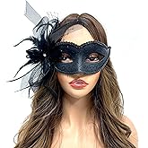 STORM BUY ] Lady/Women/Girls Costume Mask Feather Masquerade Mask Halloween Mardi Gras Cosplay Party For Adult