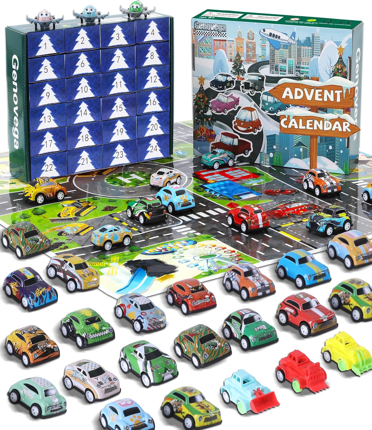 Advent Calendars - Christmas Advent Calendar 2023 Countdown Kids Gifts 24 Days Of Toys Boys Cars Ideas December Toys Collection Set For Kids Children Xmas Gifts Map Adviento De Calendario Holiday 24day Calendars Ideas