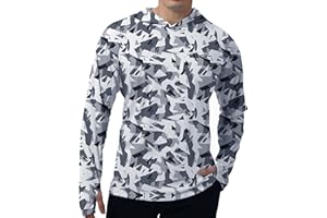 WELIGU Men's UPF 50+ Sun Protection Hoodie Shirt Long Sleeve SPF Fishing Outdoor UV Hiking Lightweight Shirts