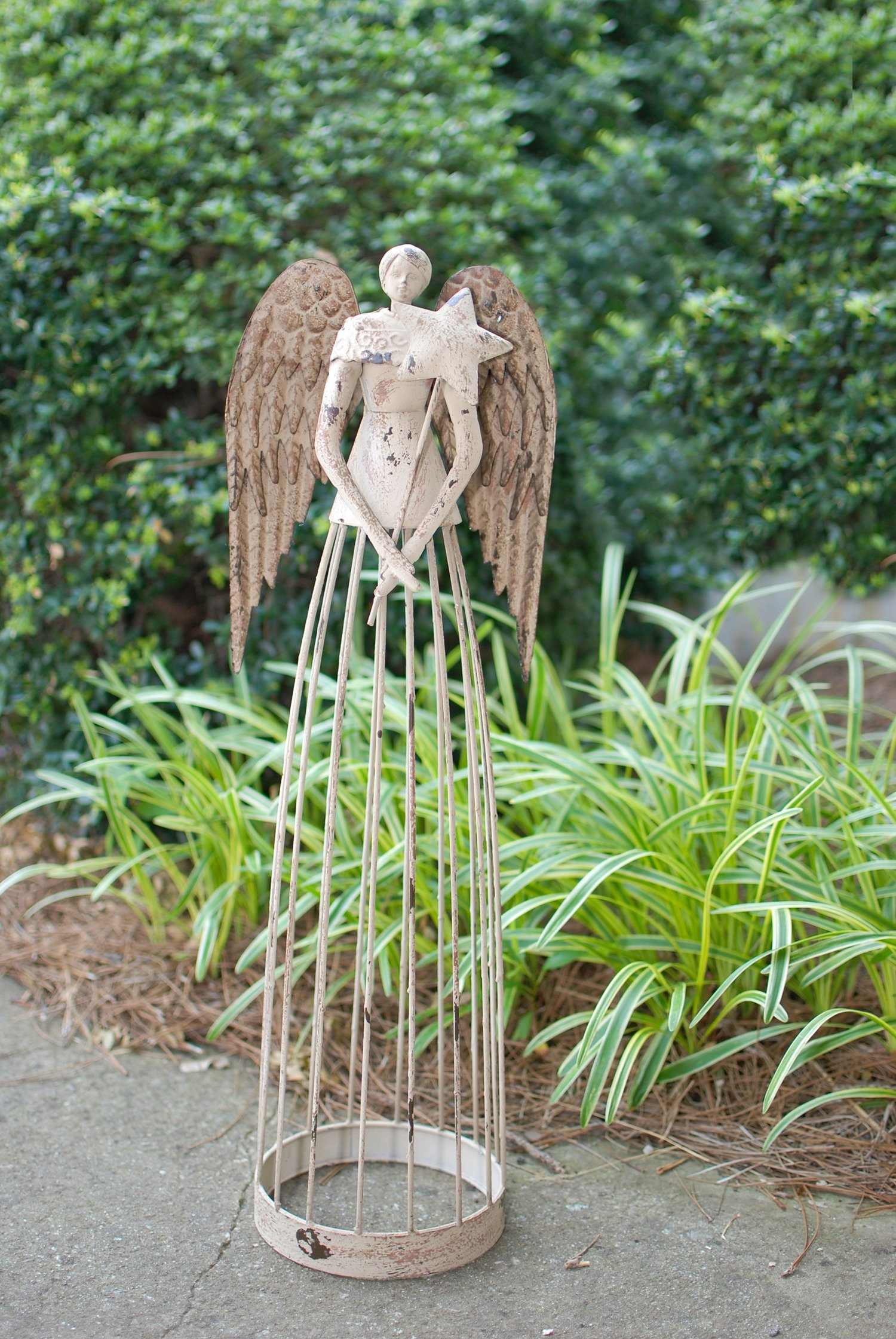 Attraction Design Antiqued Metal Garden Angel, 25.5" Height