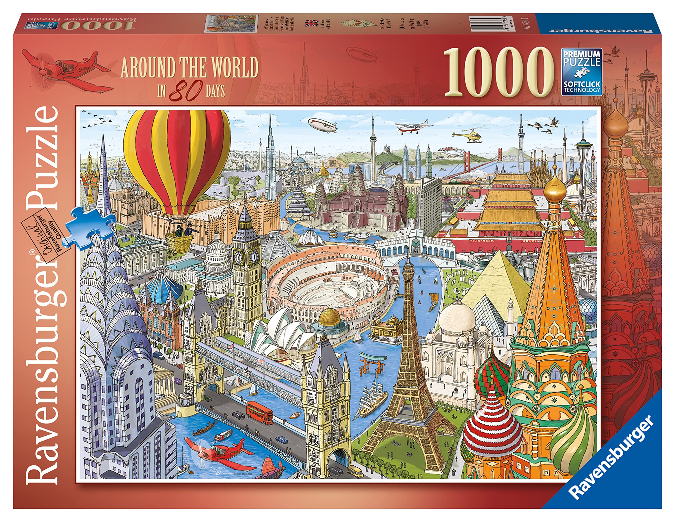 Ravensburger Around The World in 80 Days 1000 Piece Jigsaw Puzzle for Adults & Kids Age 12 Years Up