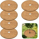 ZeeDix 24 Inch Coconut Fiber Tree Ring Mulch Mat, 6 Pack Tree Mulch Ring | 100% Natural Coco Coir Tree Plant Protectors Mat Soil Cover for Outdoor Indoor Plants Vegetable Flower Gardens Landscaping