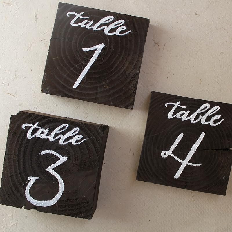 Wood Block Table Number Handmade