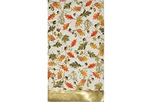 GIFT BOUTIQUE 100 Count Thanksgiving Leaves Guest Napkins Disposable Hand Paper Towels with Gold Foil for Autumn Harvest Fall Decorative Guests Towel Dinner Home Kitchen Bathroom Powder Room Holiday Party Napkin