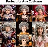 SHATCHI Afro Wig Curly Grey Unisex 60s 70s 80s Fancy Dress Costume view 8