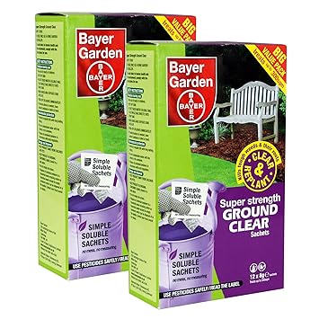 2 X Bayer Super Strength Ground Clear Weed Killer 12 X 8g