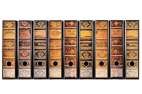 codiarts. Set 9 Pieces Width Filing Labels - Old Books Leather Bands Vintage - self-adhesive ...