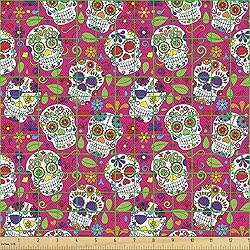 Lunarable Skull Fabric by The Yard, Day of The Dead