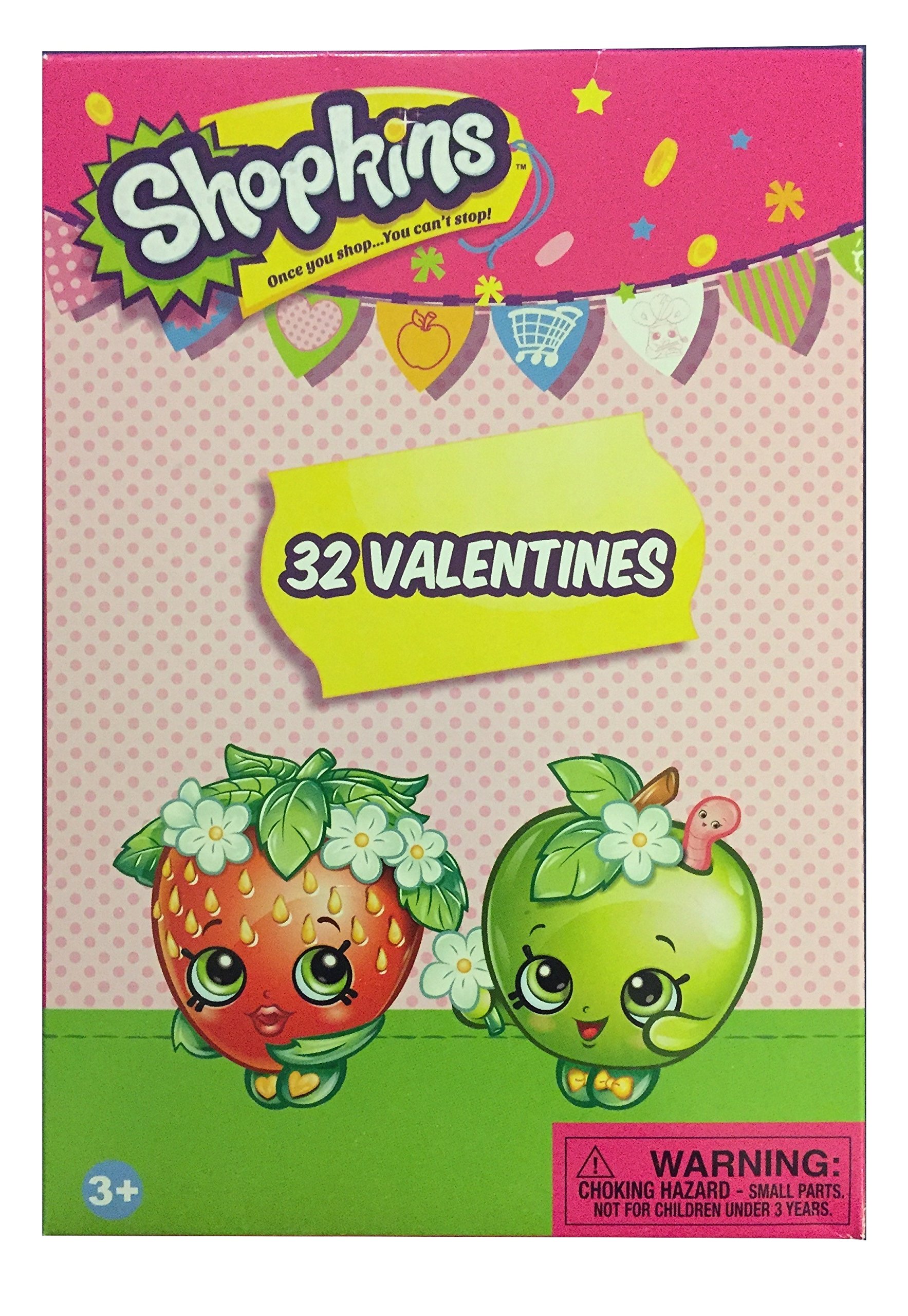 Amazon.com : Shopkins Valentine's Day Classroom Plastic Heart Gifts ...