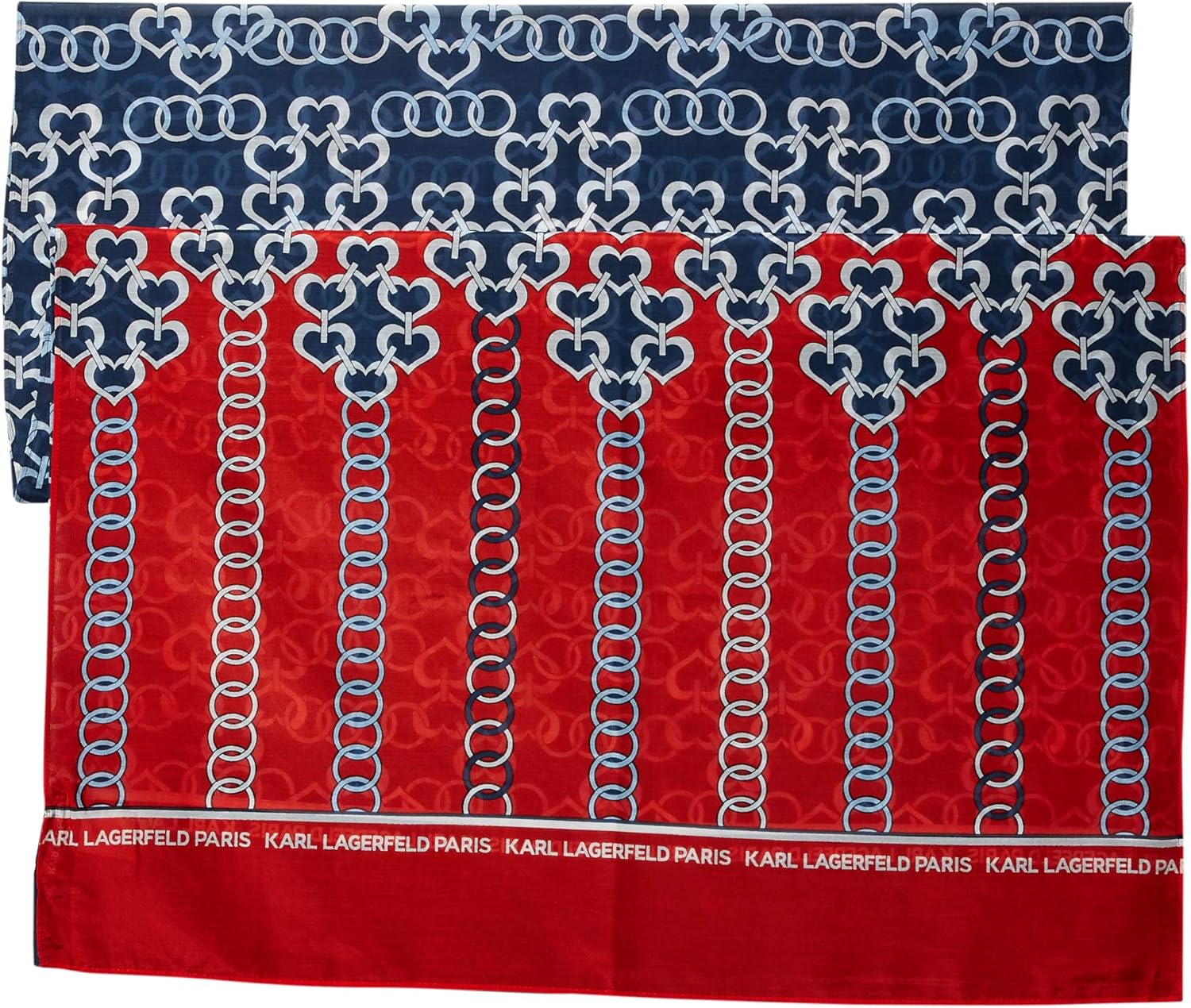Karl Lagerfeld Paris Women's Printed Oblong Scarf, Navy, One Size at  Women’s Clothing store