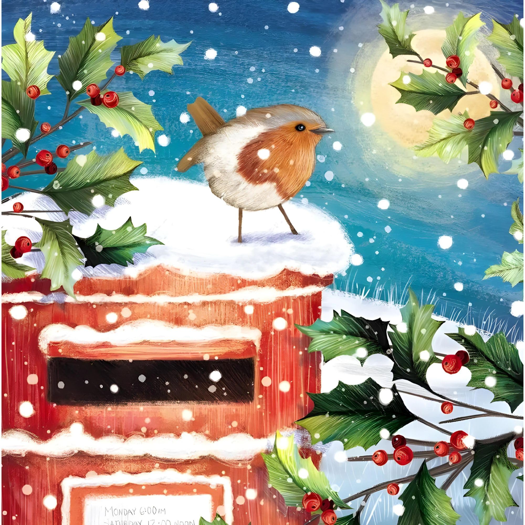 GBCC Charity Christmas Cards Pack of 10 - Charity Christmas Cards with Robin and Post Box Design - Eco-Friendly Xmas Cards Multipack with Envelopes