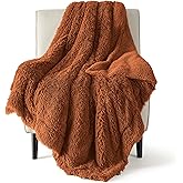 Bedsure GentleSoft Fluffy Burnt Orange Throw Blanket Fall Decorations for Home, Terracotta Blanket Fall Decor for Living Room, Soft Sherpa Fleece Fuzzy Faux Fur Plush Orange Gifts for Women, 50x60