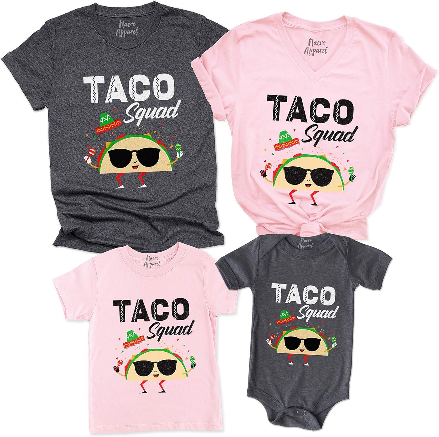 Family Taco Squad Shirts Mexican Food Tees Taco Lover Gifts Cinco De Mayo Outfits