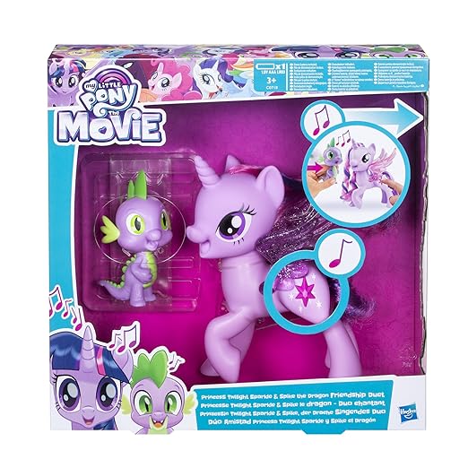 Hasbro My Little Pony C0718100 - Movie Prinzessin Twilight Sparkle und Spike, der Drache Singendes Duo, Spielset