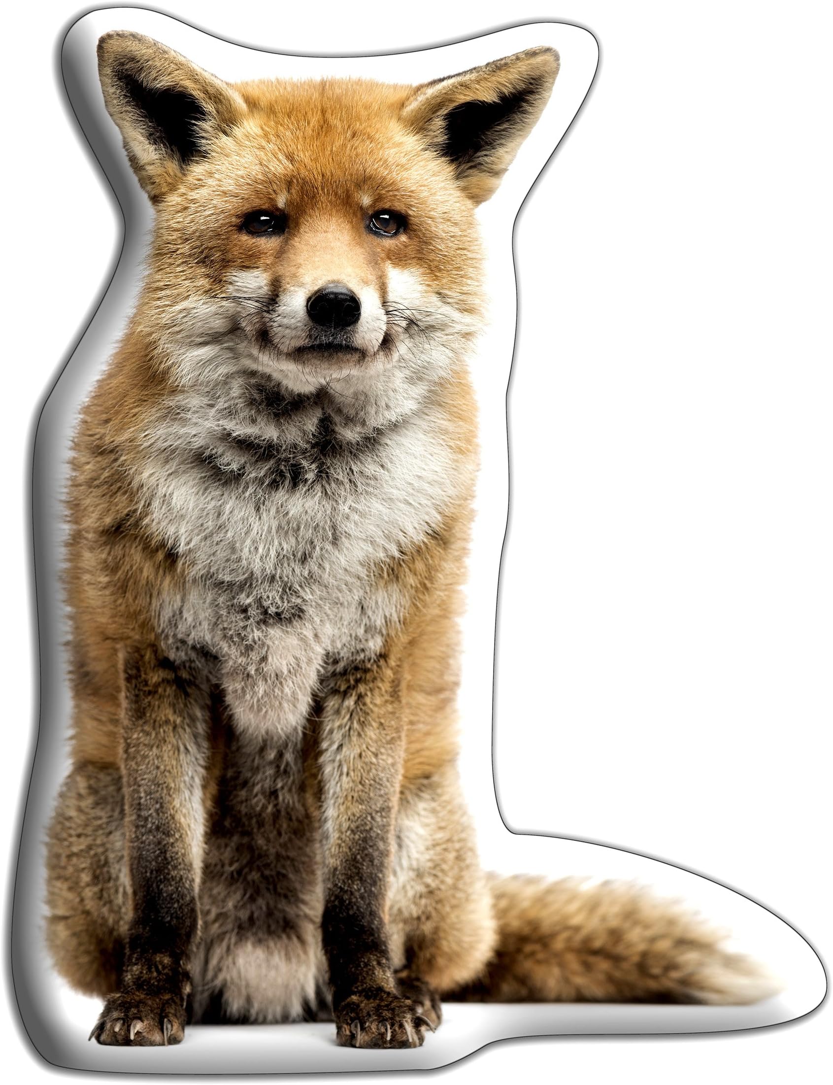 Wildlife RED FOX Lovers Gift – Beautiful Large Cuddle Cushion – Luxurious strokable shaped cushions, approximate size: H460mm x W400mm (18" x 16“)