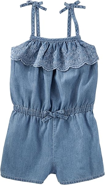 girls chambray romper
