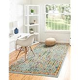 Unique Loom Calypso Collection Area Rug - Kaiso (7' 1" x 10' Rectangle Aqua/Navy Blue)