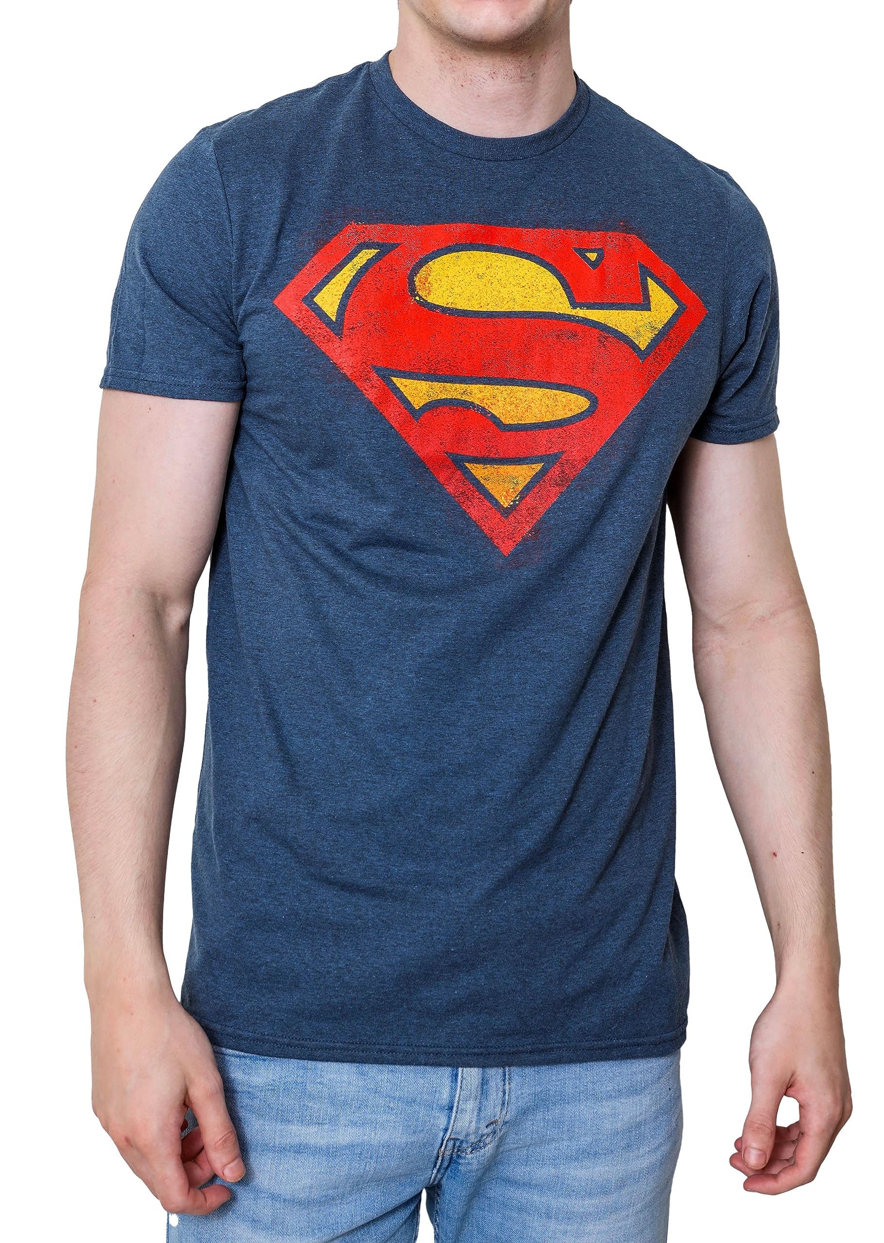 Photo 1 of (M) Superman Logo Symbol Justice League DC Costume Adult T-Shirt(medium , Indigo Black Heather)