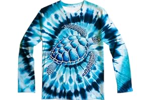 DMPROD Kids Tie Dye Sun Protection Shirt UPF 50+ Long Sleeve Rash Guard Swim Shirts for Boys Girls