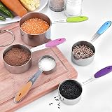 RUNZI 10 Pcs Measuring Cups and Spoons Set Stainless Nesting Stackable view 4