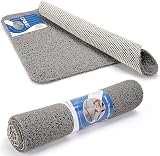 Dikots Soft Shower Bath Mat Non Slip 60x40 cm Grey Loofah PVC view 1