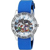 Disney Kids' Plastic Time Teacher Analog Quartz Nylon Strap Watch