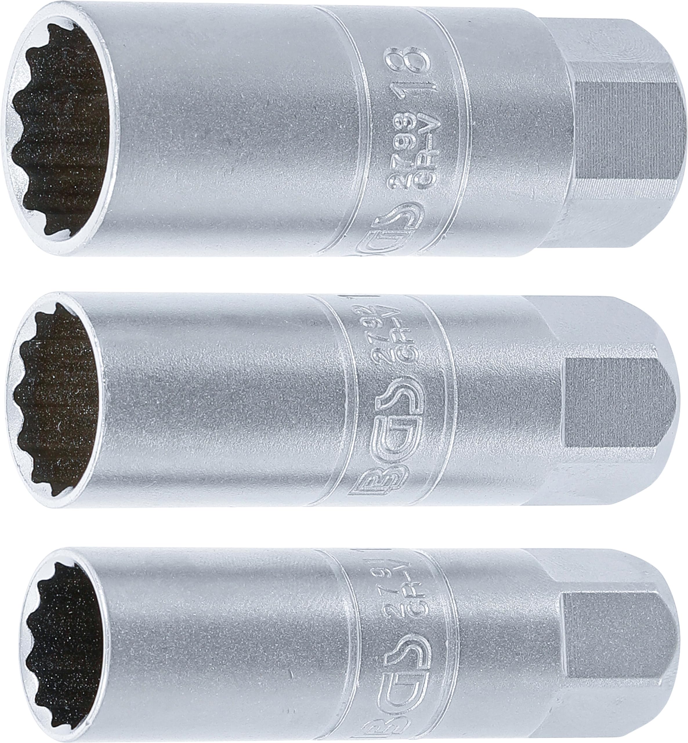 BGS 6858 | Spark Plug Socket Set 12-Point | 10 mm (3/8") Drive | 14 - 16 - 18 mm | 3 pcs. — image 1