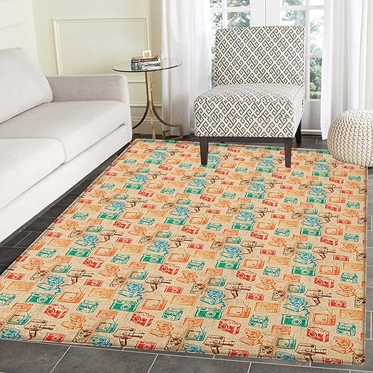Amazon Com Vintage Anti Skid Area Rug Retro Camera Radio Tv And