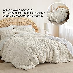 Bedsure Tufted Boho Comforter Set King - Beige Boho