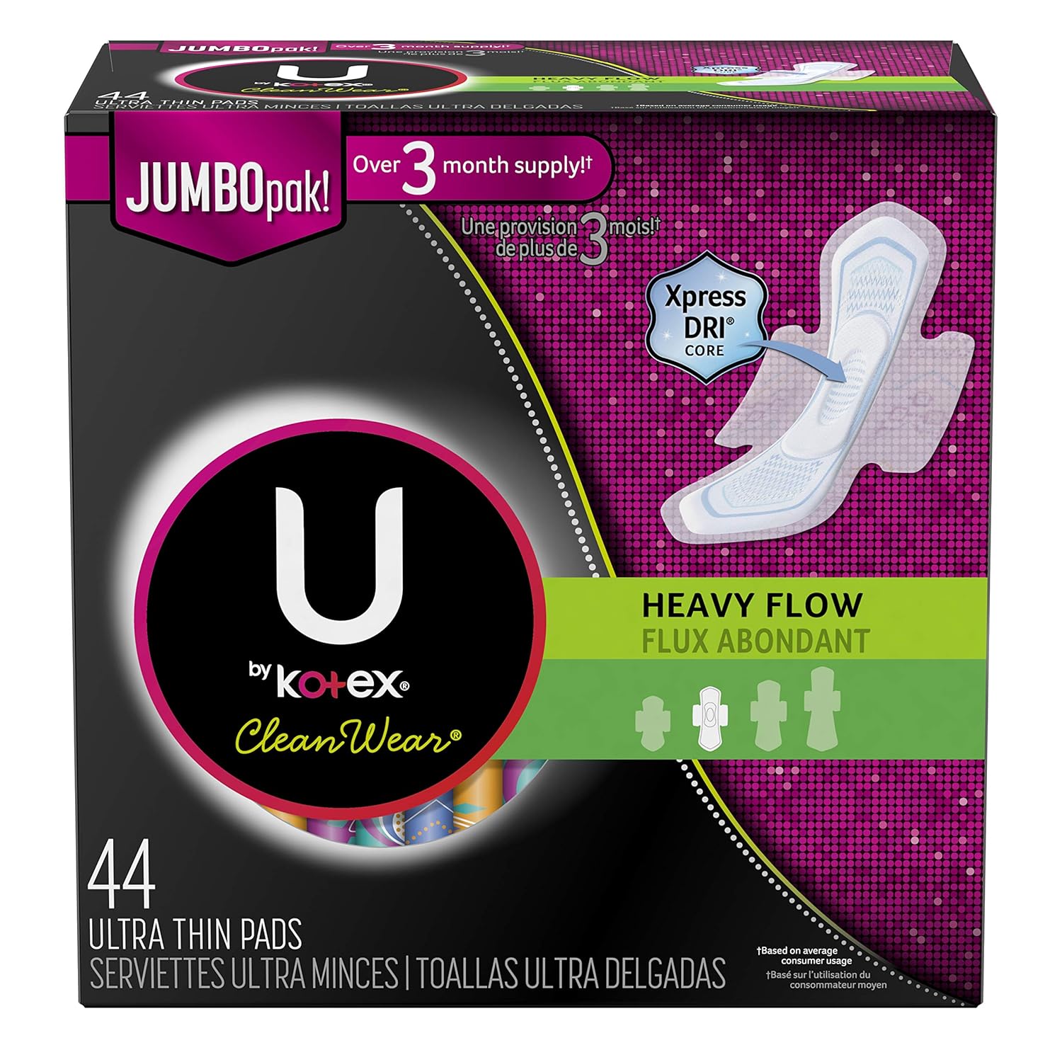 Buy U by Kotex Clean wear Ultra Thin Heavy Flow Pads With Wings