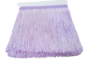 Lauthen.S 10 Yards of 6" Chainette Fringe Trim Tassel Sewing Trim for DIY Craft Latin Dress Lamp Shade Decoration Lavender