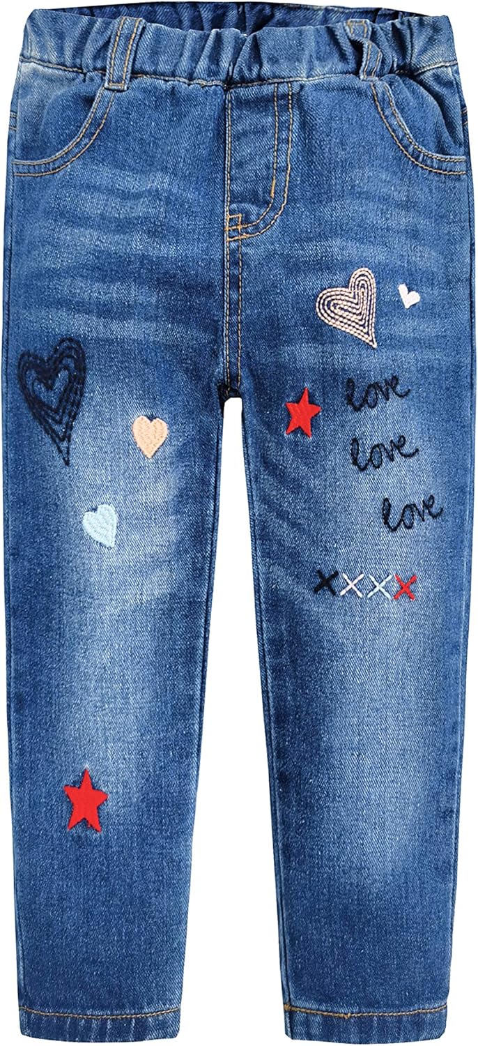 heart embroidered jeans