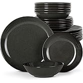 coraku Mino Lightweight Dinner Set, set of 12, onyx black