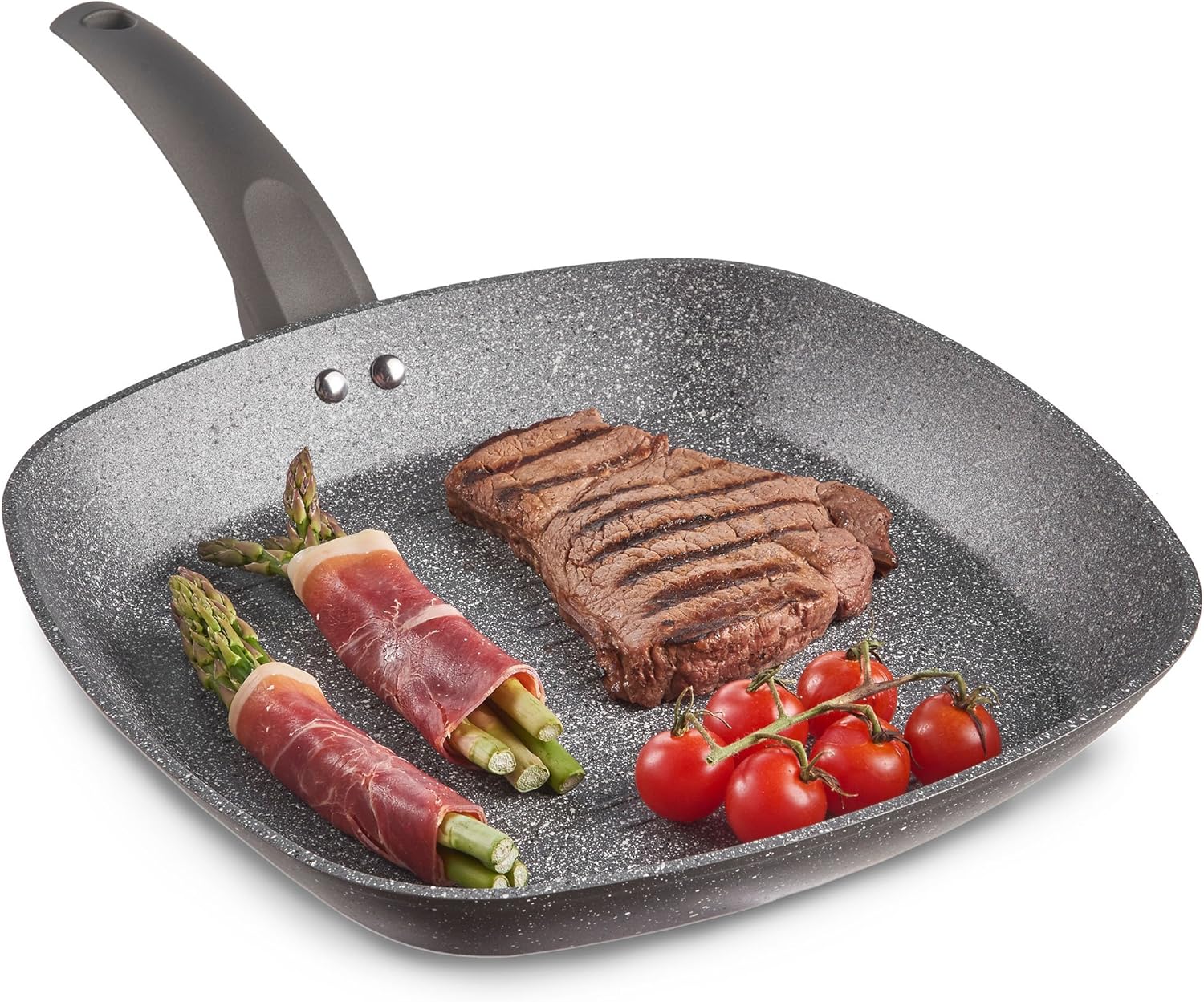 VonShef Aluminium Griddle Pan 28cm Marble Frying Pan